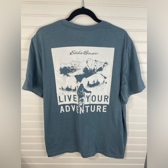 Eddie Bauer Other - Eddie Bauer Blue “Live Your Adventure” Graphic Short Sleeve Shirt XL Men’s GUC